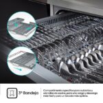 Lavavajillas - Hisense HS543D10X, 11 servicios, 8 programas , 44.8 cm, Motor Inverter, Tercera bandeja, Inox - Imagen 6