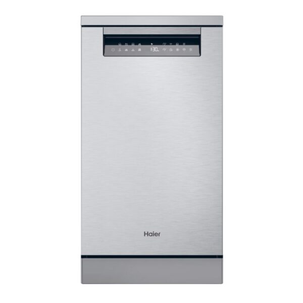 Lavavajillas - Haier I-Pro Shine Series 5 XF1C3TB1FX, 11 servicios, 8 programas, 45 cm, Motor Inverter, Wi-Fi, Inox