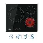 CATA Placa de vitrocerámica - CATA ENCIMERA CATA VITROCERAMICA 3 F. TD 6003 BK, 3 zonas, 59 cm, Negro - Imagen 4