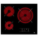 TEKA Placa de vitrocerámica - TEKA TZ6315, 3 Fuegos zonas, 605 mm, Negro