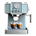 CECOTEC Cafetera express - CECOTEC Power Espresso 20 Tradizionale Light Blue, 20 bar, 1350 W, 2 tazas, 300