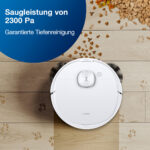 ECOVACS Robot aspirador - ECOVACS DLN26-21EP, 40 W, Potencia de succión 2300 kPa, Depósito 0,42 l, Autonomía 110 min, Negro - Imagen 4