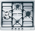 SMEG Placa de gas - Smeg Ser60Sgh3, 4 zonas, Gas Natural, 60 cm, Inox