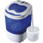 BRIEBE Lavadora portátil - BRIEBE Camp WM1111 Mini Lavadora con Centrifugadora Camping, 3 kg, 1 programas, Blanco/azul