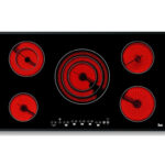 TEKA Placa vitrocerámica - Teka 10210002 TR 951, 5 zonas, Zona grande 27 cm, Cristal biselado, Stop&Go, 90 cm, Negro