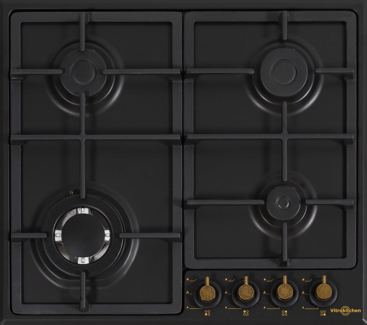 125931217_1 VITROKITCHEN Placa de gas - VITROKITCHEN EN63RN, 4 zonas, Propane/butane, 580 mm, Antracita - Imagen 1