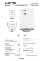 INFINITON Termo eléctrico - CAS3HV80L INFINITON, 80 l, Blanco - Imagen 2
