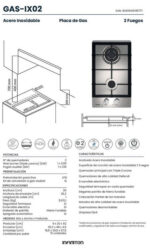 INFINITON Placa de gas - INFINITON GAS-A2F, 2 zonas, 30 cm, Plata - Imagen 2