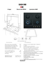 INFINITON Placa de gas - INFINITON GAS41RO, 4 zonas, Propane/butane, 510 mm, Negro - Imagen 2