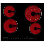 INFINITON Placa de vitrocerámica - INFINITON VITRO-A4F, 4 zonas, 59 cm, Negro
