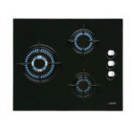 CATA Placa de gas - Cata 08068309 CI 6021 BK, 3 zonas, Gas natural, Válvulas seguridad, 59 cm, Negro