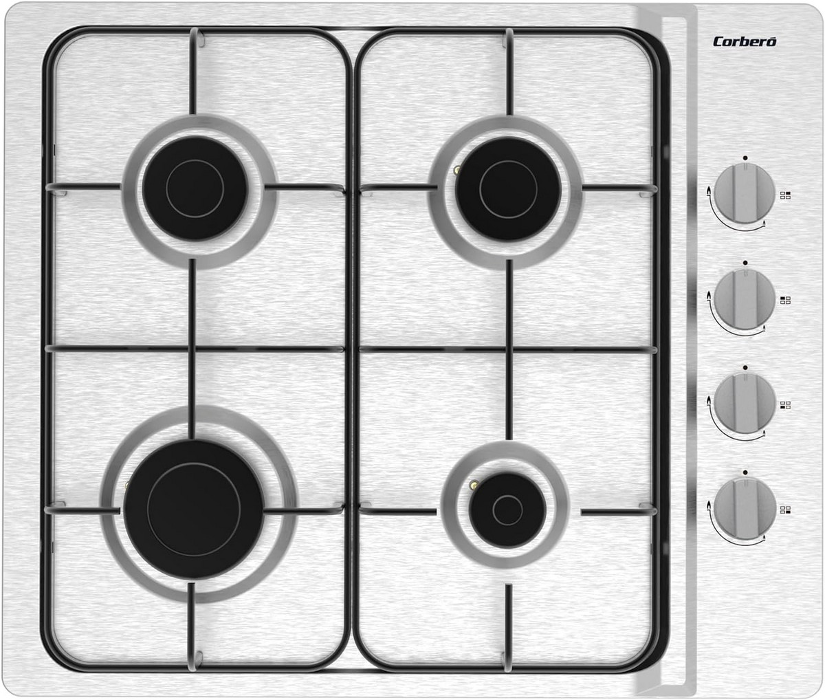 134249667_1 CORBERO Placa de gas - CORBERO CPGS423X, 4 Fuegos zonas, 600 mm, Inox - Imagen 1