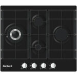 CORBERÓ Placa de gas - CORBERÓ CPCGM4F4121N, 4 zonas, 97 cm, Negro