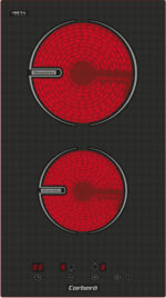 CORBERO Placa de vitrocerámica - CORBERO CCVG2902D, 2 ZONAS zonas, 290 mm, Negro - Imagen 2