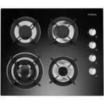 CORBERÓ Placa de gas - CORBERÓ CPCGY2304N, 4 zonas, 60 cm, Negro