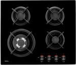 AMICA Placa de gas - AMICA 1106132, 4 zonas, 60 cm, Negro