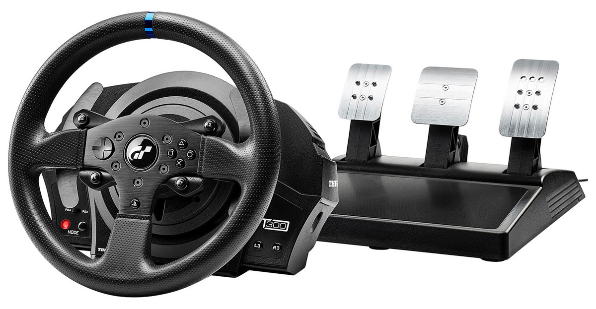 1343570_1 THRUSTMASTER Volante - Thrustmaster T300 RS GT Edition PS5, PS4 y PC, Force Feedback de 1080°, Motor sin Escobillas, Sistema de Correa Doble, 3 Pedale - Imagen 1