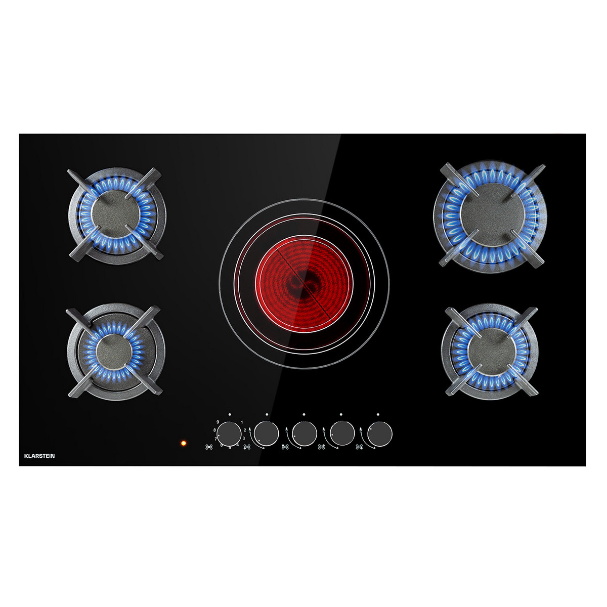 134378274_1 KLARSTEIN Placa de gas - KLARSTEIN MultiChef, 5 zonas, 87 cm, Negro - Imagen 1