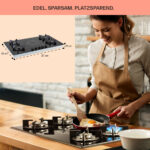 KLARSTEIN Placa de gas - KLARSTEIN MultiChef, 5 zonas, 87 cm, Negro - Imagen 6