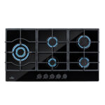 KLARSTEIN Placa de gas - KLARSTEIN Ignito Chef Edition, 5 zonas, 90 cm, Negro