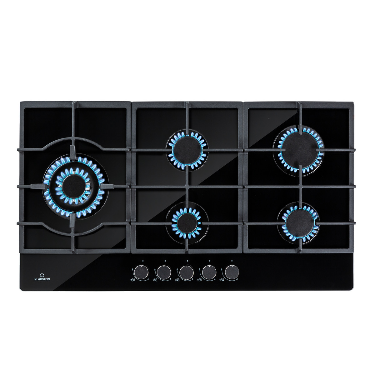 134400351_1 KLARSTEIN Placa de gas - KLARSTEIN Ignito Chef Edition, 5 zonas, 90 cm, Negro - Imagen 1
