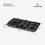 KLARSTEIN Placa de gas - KLARSTEIN Ignito Chef Edition, 5 zonas, 90 cm, Negro - Imagen 7