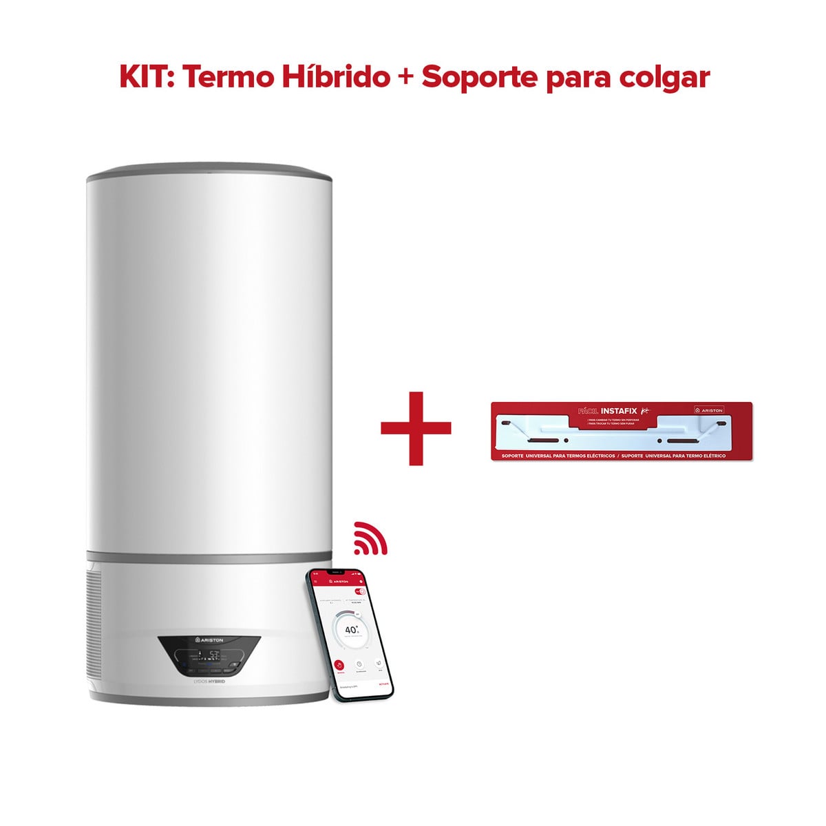 134600534_1 ARISTON Termo eléctrico - LYDOS HYBRID 80L + INSTAFIX ARISTON, 80 l, Blanco - Imagen 1