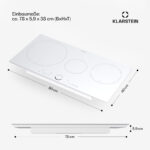 KLARSTEIN Placa de inducción - KLARSTEIN Delicatessa 80, 3 zonas, 80 cm, Blanco - Imagen 7