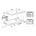 HOTPOINT Placa de gas - HOTPOINT-ARISTON PHN 960MST (AN) R/HA, 6 zonas, Metano, 870 mm, Inox - Imagen 5