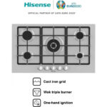 HISENSE Placa de gas - HISENSE 3838782435768, 5 zonas, 860 mm, Inox - Imagen 4