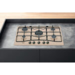 HOTPOINT Placa de gas - HOTPOINT 869991547490, 5.0000 zonas, Metano, 750 mm, Beige - Imagen 2