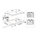 HOTPOINT Placa de gas - HOTPOINT 869991547490, 5.0000 zonas, Metano, 750 mm, Beige - Imagen 7