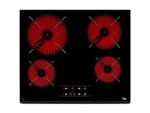 TEKA Placa vitrocerámica - Teka TZ 6415, 4 zonas, Zona grande 21 cm, Touch Control, 60 cm, Negro