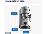 DE LONGHI Cafetera express - De'Longhi Dedica EC685.M, 1300 W, 15 bar, Thermoblock, Espresso manual, Función 2 tazas, Metalizado - Imagen 6