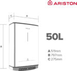 ARISTON Termo Eléctrico - VELIS TECH DRY WIFI 50 ES EU ARISTON, 50 l, Gris - Imagen 3