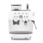 SMEG Cafetera express - SMEG EGF03WHEU, 20 bar, 1650 W, 2 tazas, Inox