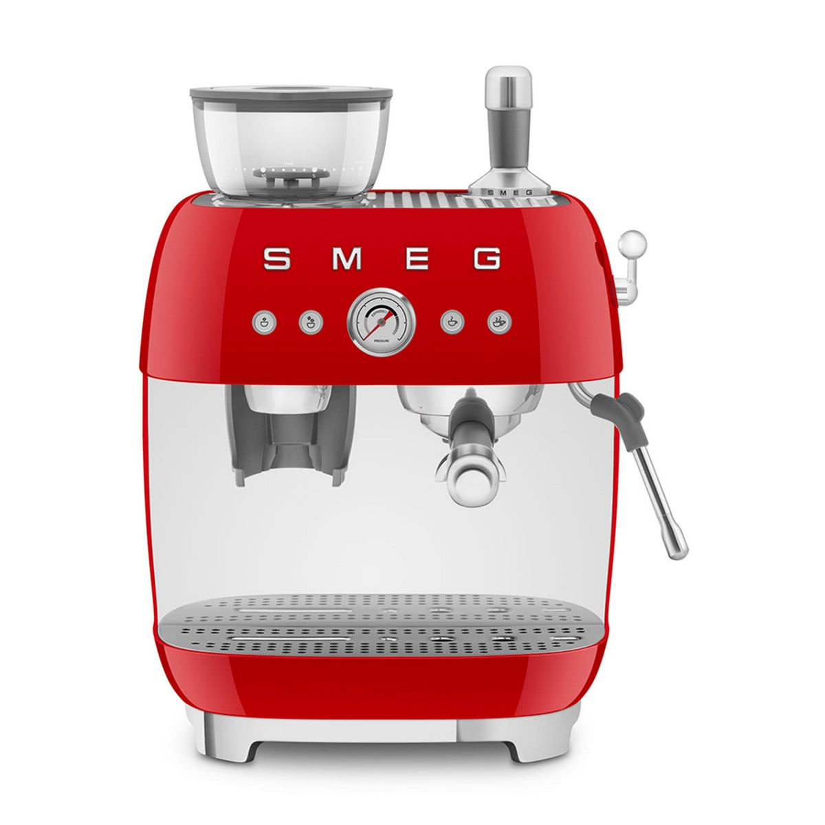 136423036_1 SMEG Cafetera express - SMEG EGF03RDEU, 15 bar, 1650 W, 2 tazas, Rojo - Imagen 1