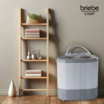 BRIEBE Minilavadora - BRIEBE Camp WM1140 Mini Lavadora con Centrifugadora Camping, 3 kg, 1 programas, Blanco/Gris - Imagen 3