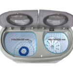 BRIEBE Minilavadora - BRIEBE Camp WM1140 Mini Lavadora con Centrifugadora Camping, 3 kg, 1 programas, Blanco/Gris - Imagen 7