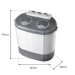 BRIEBE Minilavadora - BRIEBE Camp WM1140 Mini Lavadora con Centrifugadora Camping, 3 kg, 1 programas, Blanco/Gris - Imagen 8