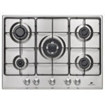 CONTINENTAL EDISON Placa de gas - CONTINENTAL EDISON 308641558, 5 zonas, 70 cm, Inox