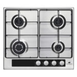 CONTINENTAL EDISON Placa de gas - CONTINENTAL EDISON CECTG4VIX, 4 zonas, 58 cm, Inox