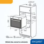 EXQUISIT Horno multifunción - EXQUISIT EBE 255-U-020 Negro, Integrable, 59 l, 595 mm, negro - Imagen 6