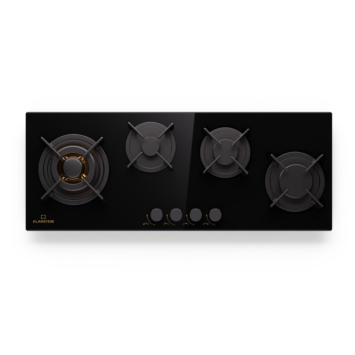 137725677_1 KLARSTEIN Placa de gas - KLARSTEIN Goldflame, 4 zonas, 90 cm, Negro - Imagen 1