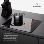 KLARSTEIN Placa de inducción - KLARSTEIN Masterzone 60 Flex, 4 zonas, 59 cm, Negro - Imagen 4