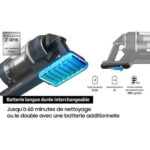 SAMSUNG Aspiradora escoba - SAMSUNG Jet 75E Turbo VS20B75B1R4, 550 W, Potencia de succión 200 AirWatt, Depósito 0,8 l, Negro, Cromo, Violeta - Imagen 7