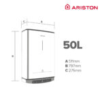ARISTON Termo Eléctrico - VELIS TECH DRY WIFI 50 ES EU + INSTAFIX ARISTON, 50 l, Gris - Imagen 2