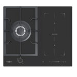 VITROKITCHEN Placa de gas - VITROKITCHEN VG611NB con placa de inducción, 3 zonas, 580 mm, negro