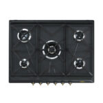SMEG Placa de gas - SMEG SRV876AOGH, 5.0000 zonas, Gas licuado del petróleo (LPG), 68,50 cm, Negro