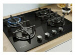 CANDY Placa de gas - CANDY CVG6B, 4.0000 zonas, NG + LPG (Butane), 595 mm, Negro - Imagen 5